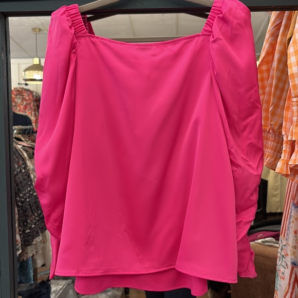 CROSBY by Mollie Burch winnie Pink Blouse 3/4 sleeves Barbie core NWT - Picture 3 of 3